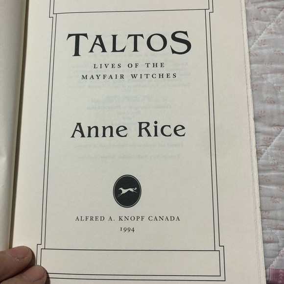 Taltos Hardcover Book by Anne Rice.Canadian first edition. No dust cover. Used - Picture 2 of 5